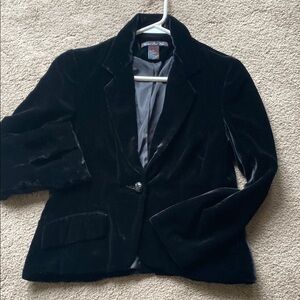 Elegant Black Velvet Women's Blazer